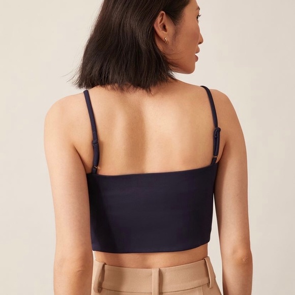 Anthropologie Eva Franco  🆕 | 🎄Cropped Spaghetti Strap Ponte Trench Blouse. - Picture 7 of 12